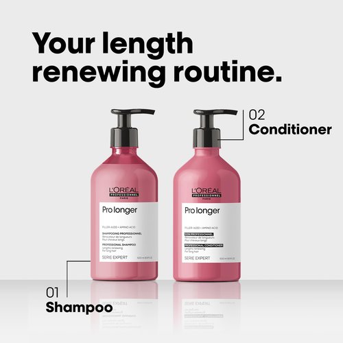 L'Oréal Professionnel Paris Pro Longer Thickening Shampoo & Conditioner Set - Reduces Breakage & Appearance of Split Ends For Thin & Fine Hair Types, Adds Volume & Shine