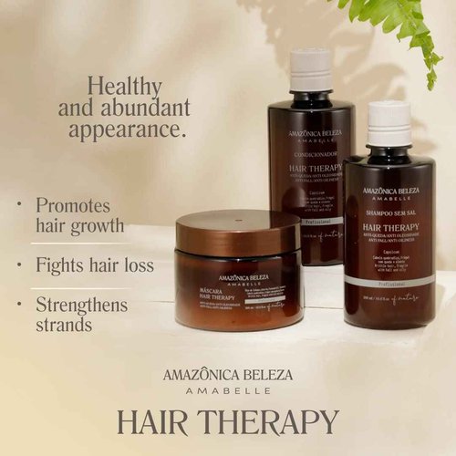 Hair Therapy Shampoo & Conditioner Set for Stronger, Thicker Hair - Professional Anti-Hair Loss and Oil Control, Hydrates and Adds Shine, Paraben-Free, Silicone-Free