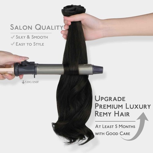 WENNALIFE Invisi Edge Clip in Hair Extensions Real Human Hair, 12 Inch 80g 7pcs Natural Black Invisible PU Skin Weft Straight Extensiones De Cabello Hmano Clip Ins