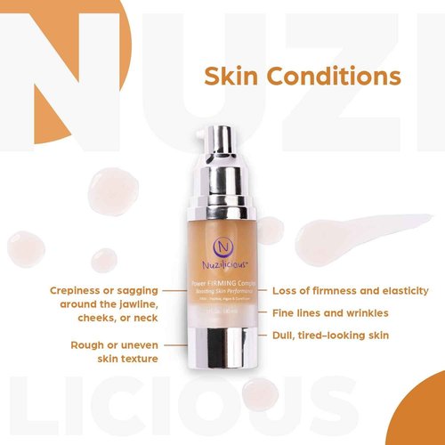 Nuzilicious Professional Grade Advanced Firming Complex – Matrixyl™ Peptides & Botanical Extracts – Lightweight Hydration Serum for Dry, Dull, or Aging-Looking Skin – Vegan & Cruelty-Free, 1 oz