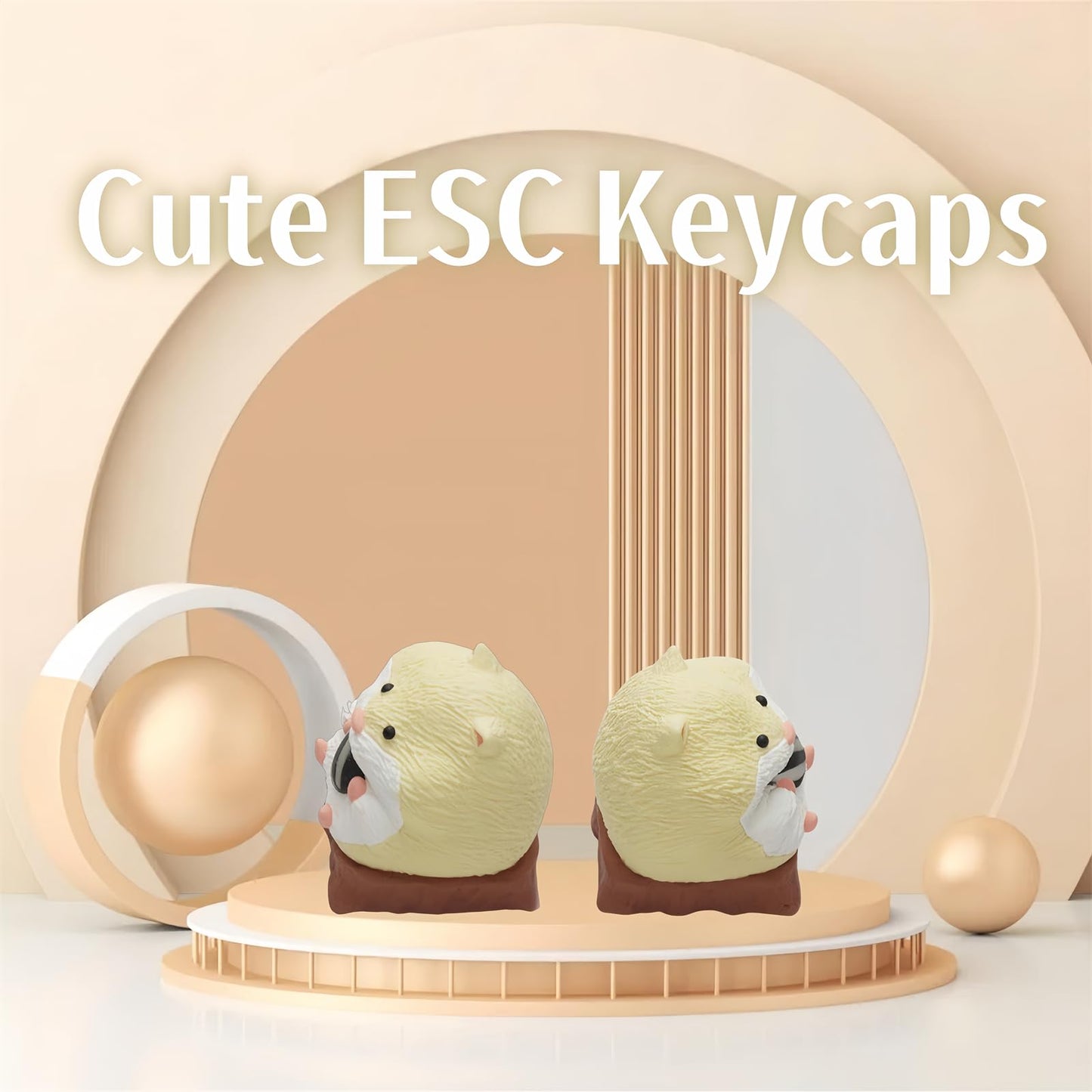 ZMX Cute ESC Keycaps,Artisan Resin Keycap Kawaii Cartoon Custom Keycaps for MX Switches Mechanical Gaming Keyboard Cherry Profile R4 Height Key Personalized 3D Animal Single Keycaps (Yellow)