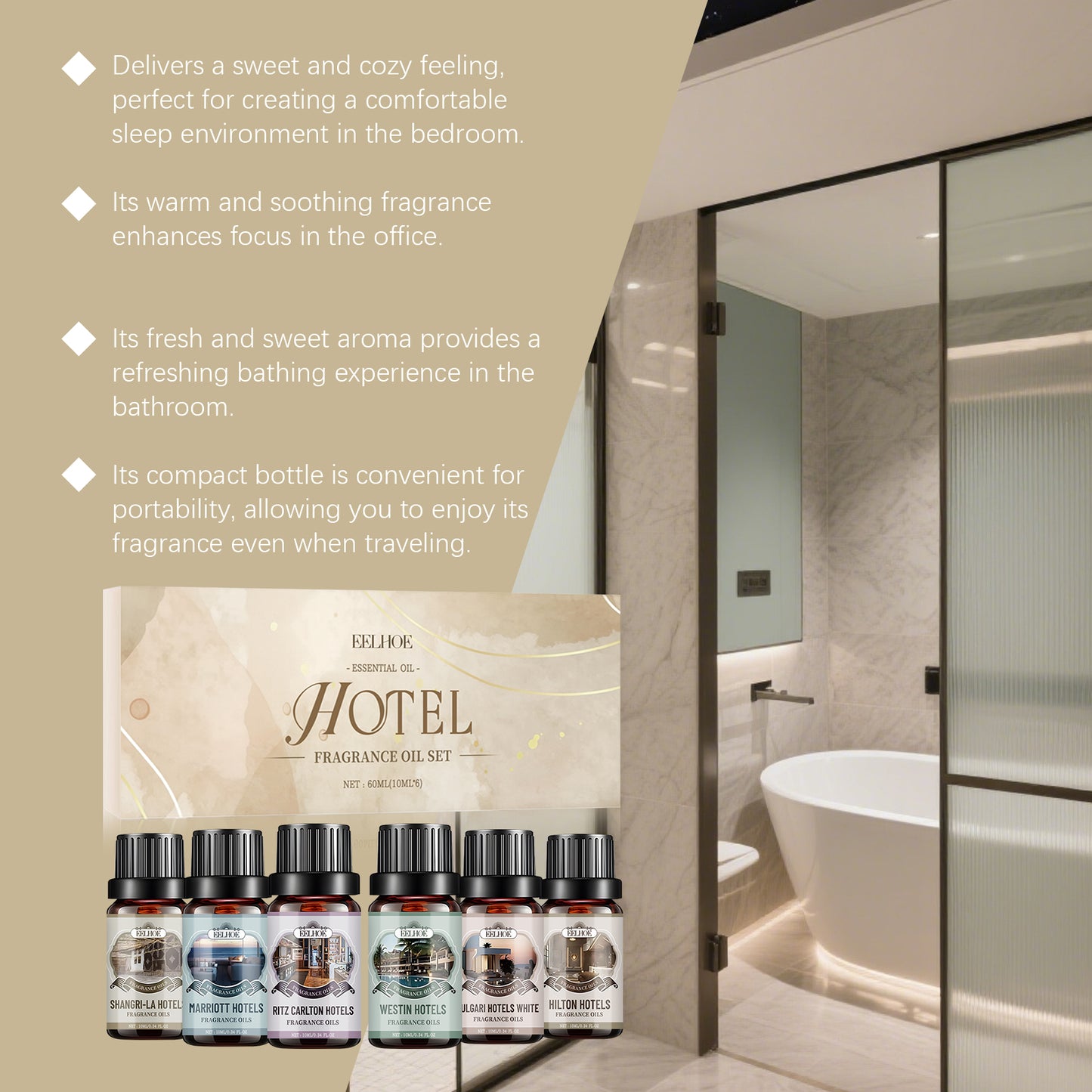 Premium Fragrance Oil Set - 6 Hotel-Inspired Scents for Diffuser & Candle Making