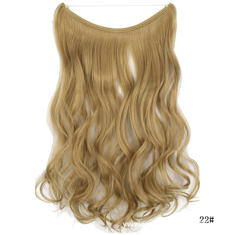 Seamless Hair Extension Wig Set for Women - High-Temperature Fiber, Multiple Colors