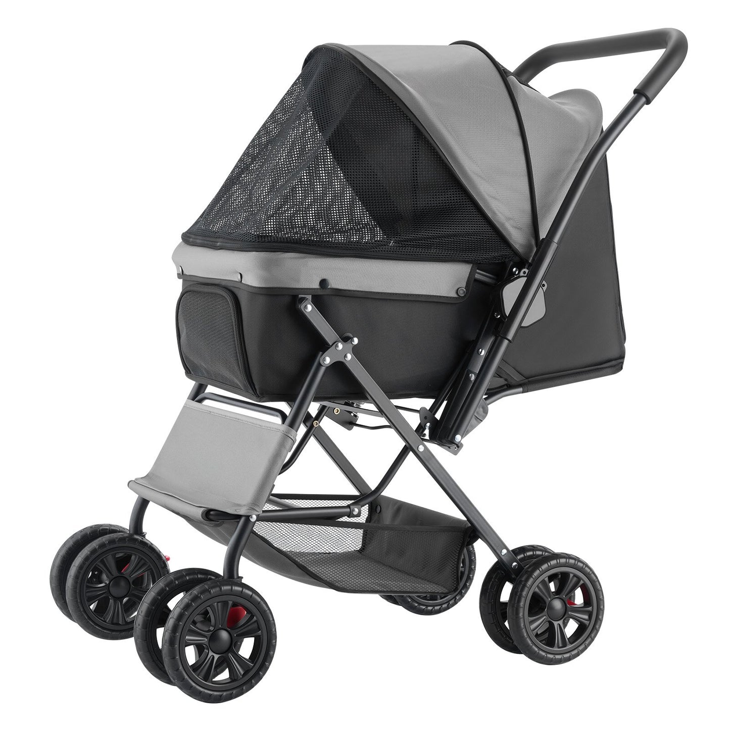 Foldable Pet Stroller for Small to Medium Dogs and Cats - Reversible Handle, Up to 44lbs