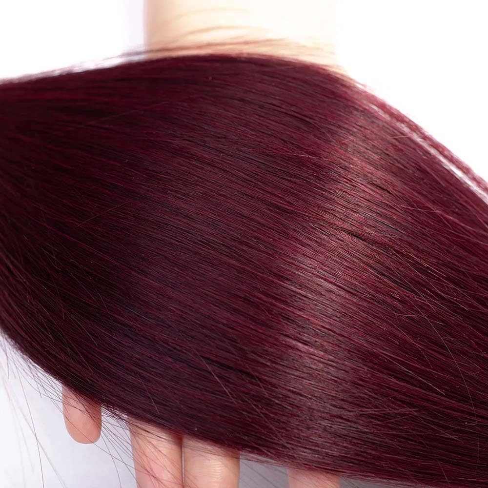 Giginger Brazilian Human Hair Bundles Burgundy 99J Straight Human Hair Bundles 16 18 20 inch Wine Red Unprocessed Virgin Quick Weave Hair for Black Women