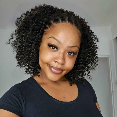 veravicky Curly Half Wig Human Hair - 180% Density Wear Go Glueless Wigs Human Hair 12 Inch Kinky Curly 3 In 1 Half Wig for Women Drawstring Seamless Flip Over Headband Wig Beginner Friendly