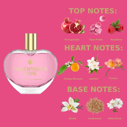 VALENTINE'S LOVE Perfume for women | Floral Sweet Fragrance | Valentine's Day Gift | Vegan Heart Shaped Perfume 75ml - 2.5 fl oz.