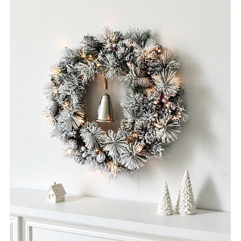 Encrypted Flocking Christmas Garland - Window Decoration for Holiday Festive Decor