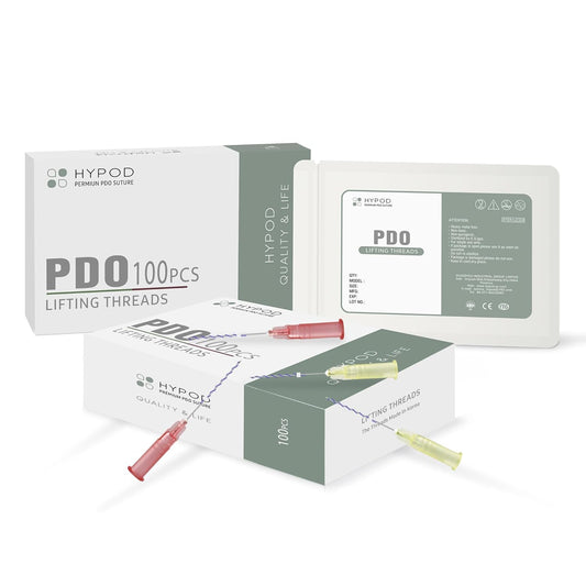 HYPOD PDO Screw Threads, Pdo Threads for Face Lift, Whole Body Protein Threads Lift Face Improve Skin Quality (100PCS-S29G-50mm)