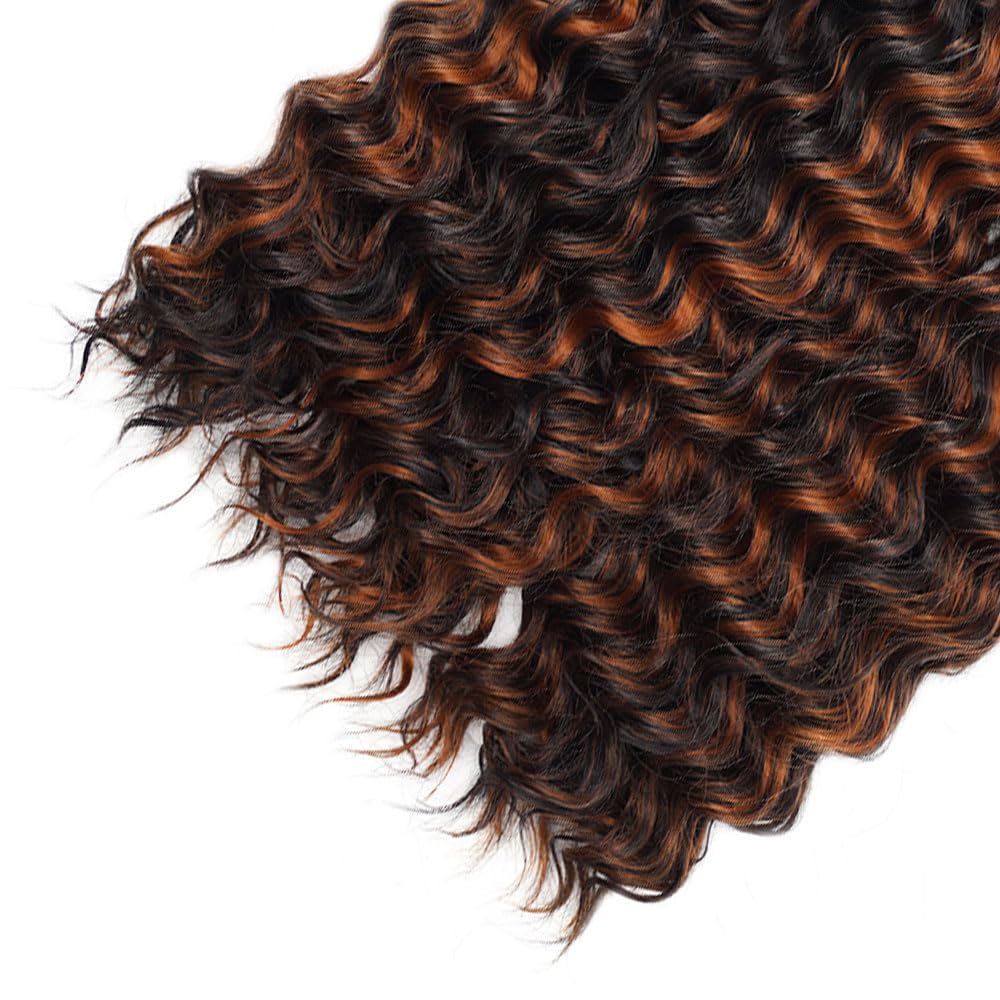 Highlight P1B30 Deep Wave Bundles Ombre Brown Human Hair Bundles Grade 8A Brazilian Remy Hair Weaves Extensions For Women 22 24 26 Inch