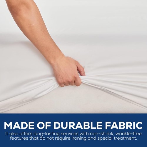 Linteum Textile Twin Long Flat Sheet – 66x115 in, 250 Thread Count Polycotton, Soft & Durable White Top Sheet, Wrinkle-Resistant, Ideal for Dorm, Hotel, Spa & Hospital [6 Pack]