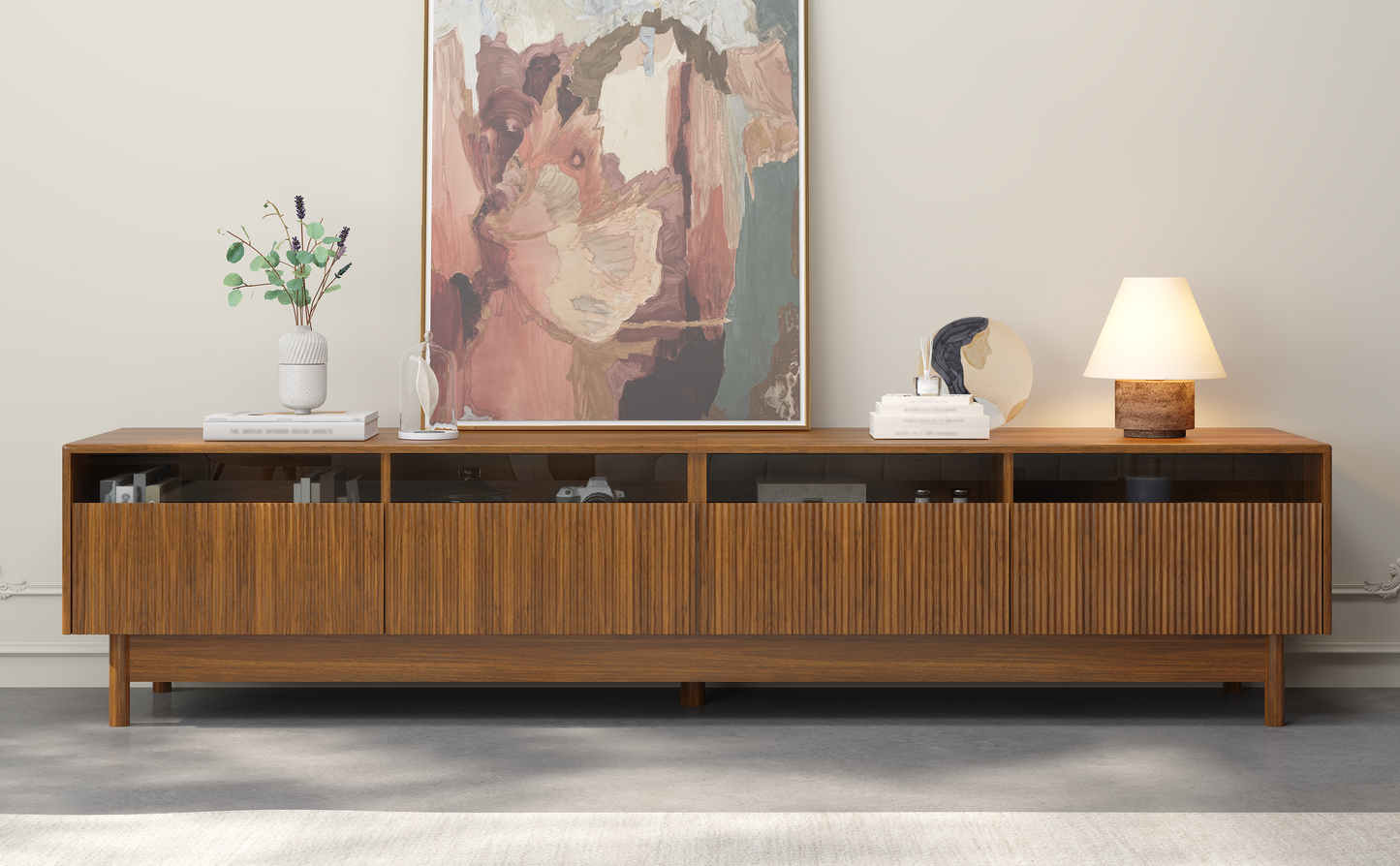 78-Inch TV Stand for Living Room - Modern Entertainment Center