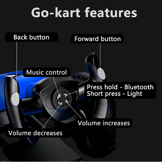 12V Electric Kids Pedal Go Kart - Adjustable Blue Ride-On Toy