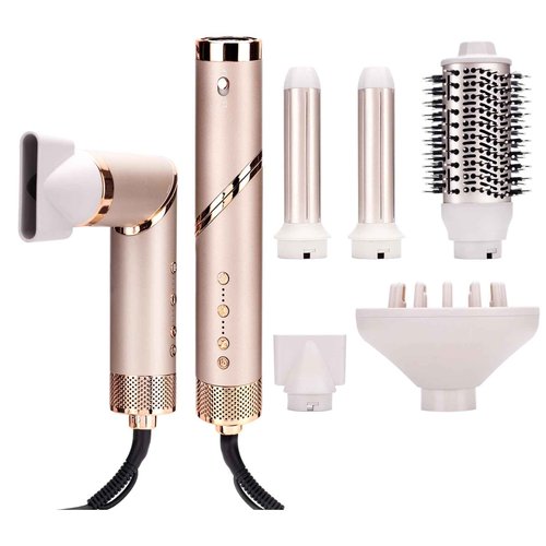 Hupifaz 5 in 1 Hot Air Styler and Blow Dryer Brush, Auto Wrap Airstyler with Diffuser, High Speed 110000 RPM Flex Hair Dryer, Fast Drying Multi Style for Straight, Volumize, Wavy and Curly