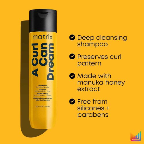 Matrix A Curl Can Dream Deep Cleansing Shampoo and Rich Hair Mask Set | Clarifying Shampoo, Removes Build Up | For Curly & Coily Hair | Paraben Free | Manuka Honey | Packaging May Vary | 33.8 Fl. Oz.