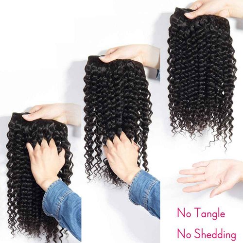 12A Deep Wave Human Hair Bundles 16 18 20 Inch Curly Bundles Human Hair 100% Unprocessed Brazilian Virgin Hair Deep Wave 3 Bundles Double Strong Weft Glossy Hair Bundles Natural Color Soft