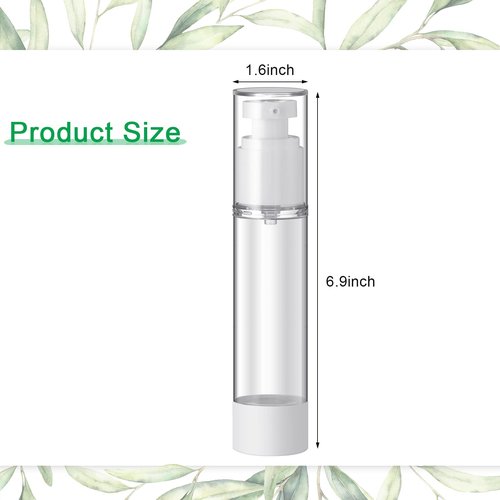 Sabary 60 Pcs Clear Airless Pump Bottles Refillable Cosmetic Travel Size Dispenser Vacuum Plastic Travel Bottles Empty Lotion Pump Dispenser Liquid Toiletry Container(3.4 oz)
