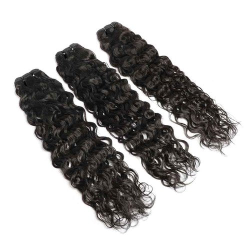 Brazilian Water Wave Bundles 100% Unprocessed Virgin Human Hair(16 18 20 inch) Water Curly Weave Bundles Human Hair Weft Double Strong Weft Natural Black for Women