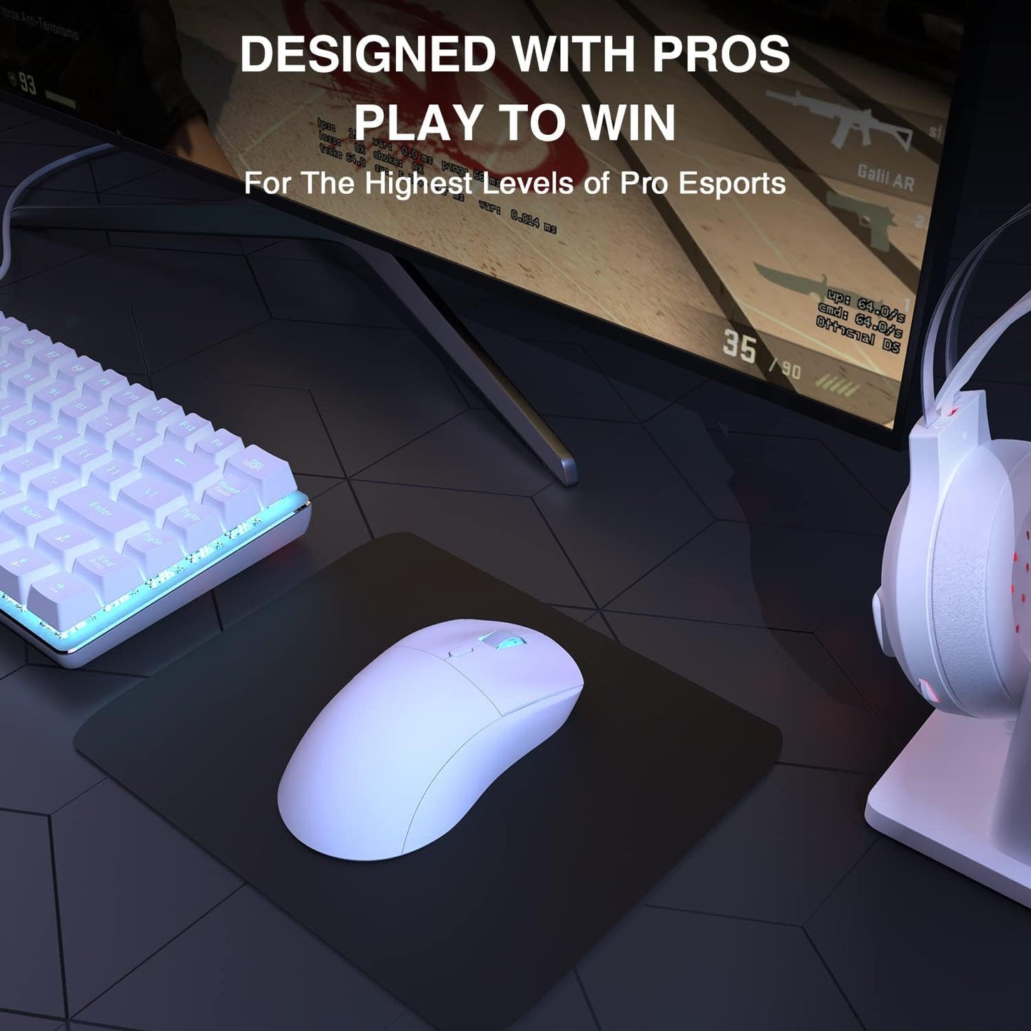 AJAZZ AJ199 Wireless Gaming Mouse,59G Ultra Lightwieght-Huanuo Micro Switch-26K PAW3395 Sensor-40Hrs Battery Life-2.4G/USB-C Mouse Gaming -Wireless Computer Mouse 6 Programmable Buttons,100% PTFE Feet
