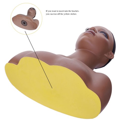 JINGFA Whosale Realistic Female Mannequin Head with Shoulders Manikin Wig Head Stands for Wigs,Makeup,Jewerly,Beauty Accessories Displaying