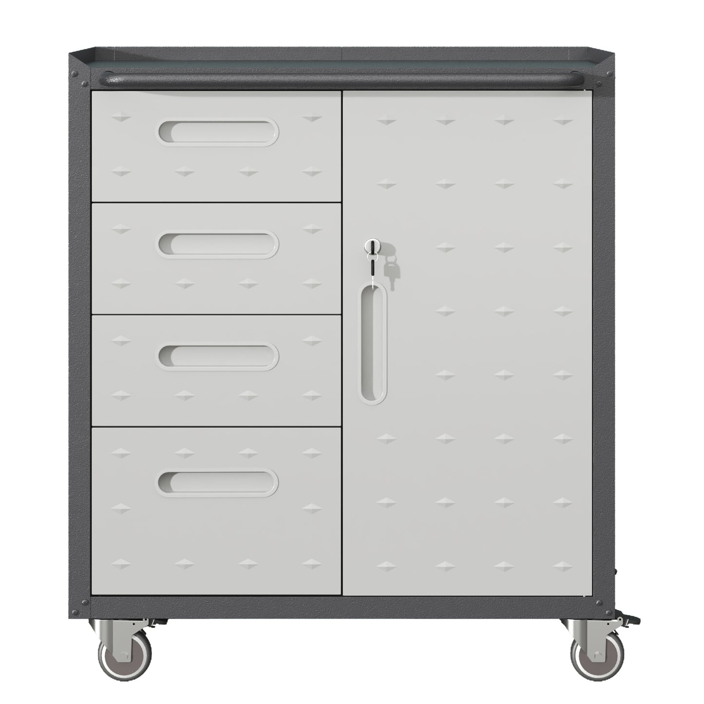 Sturdy Metal Tool Storage Cabinet With Wheels - For Garage, Office,