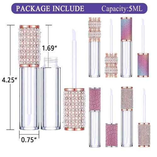 AMORIX 15ml Pink Cap Lip Gloss Tubes + 50pcs Lip Gloss Tubes with Wand