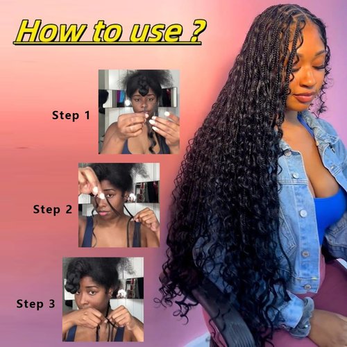 Curly Human Braiding Hair for Boho Braids Bohemian Deep Wave Bulk 100% Human Hair for Micro Braiding Hair Wet and Wavy Boho Knotless Braids Hair No Weft 2 Bundles