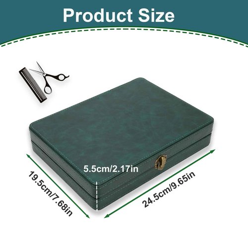 Brrnoo Classic Hair Scissor Storage Box, Large Capacity PU Leather, Hairdressing Scissor Storage Box, Shears Case