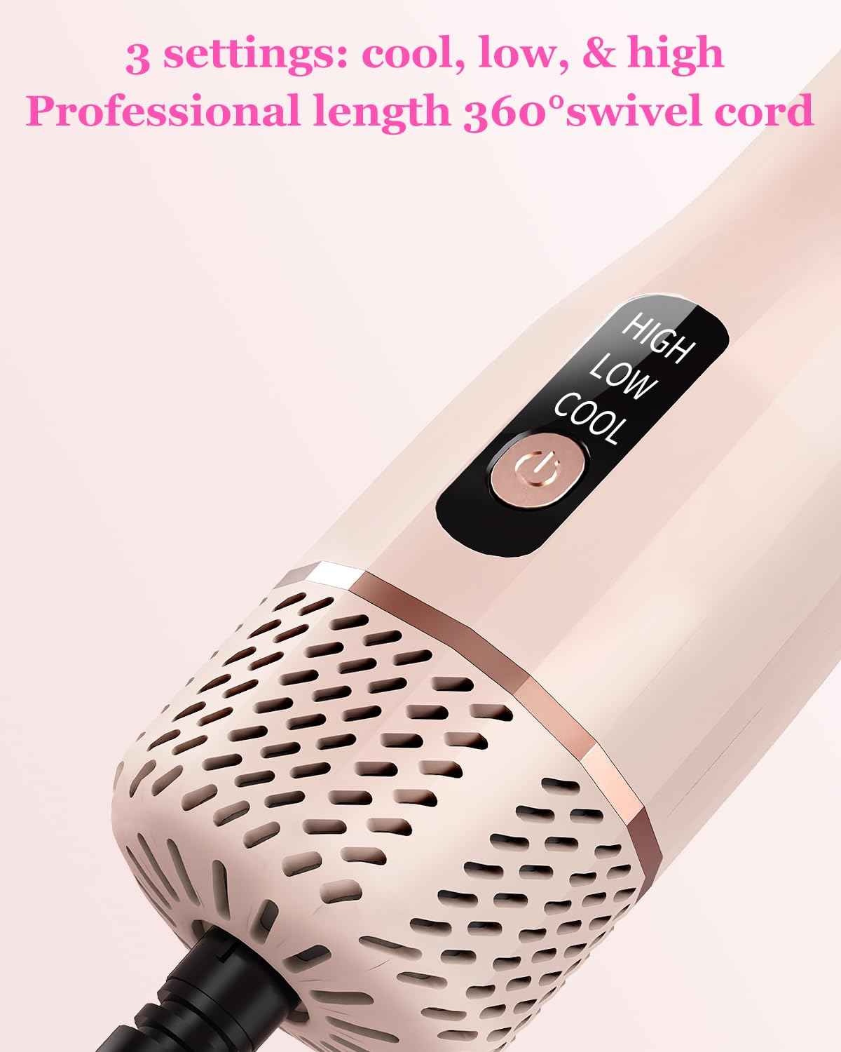 Hight Speed One-Step Volumizer Hair Dryer, 4-in-1 Hair Dryer Brush Blow Dryer & Styler Volumizer – Hot Air Straightener Brush for Frizz Control, Salon Blowout, Fast Drying with Ionic Technology