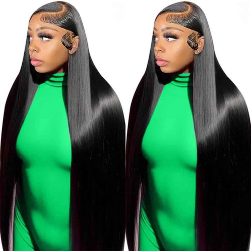 GABRIELLE 32 Inch 13x4 Lace Front Straight Wigs Human Hair HD Lace Frontal Wigs Human Hair 250% Density Pre Plucked with Baby Hair Lace Wigs for Women Glueless Wig Natural Color