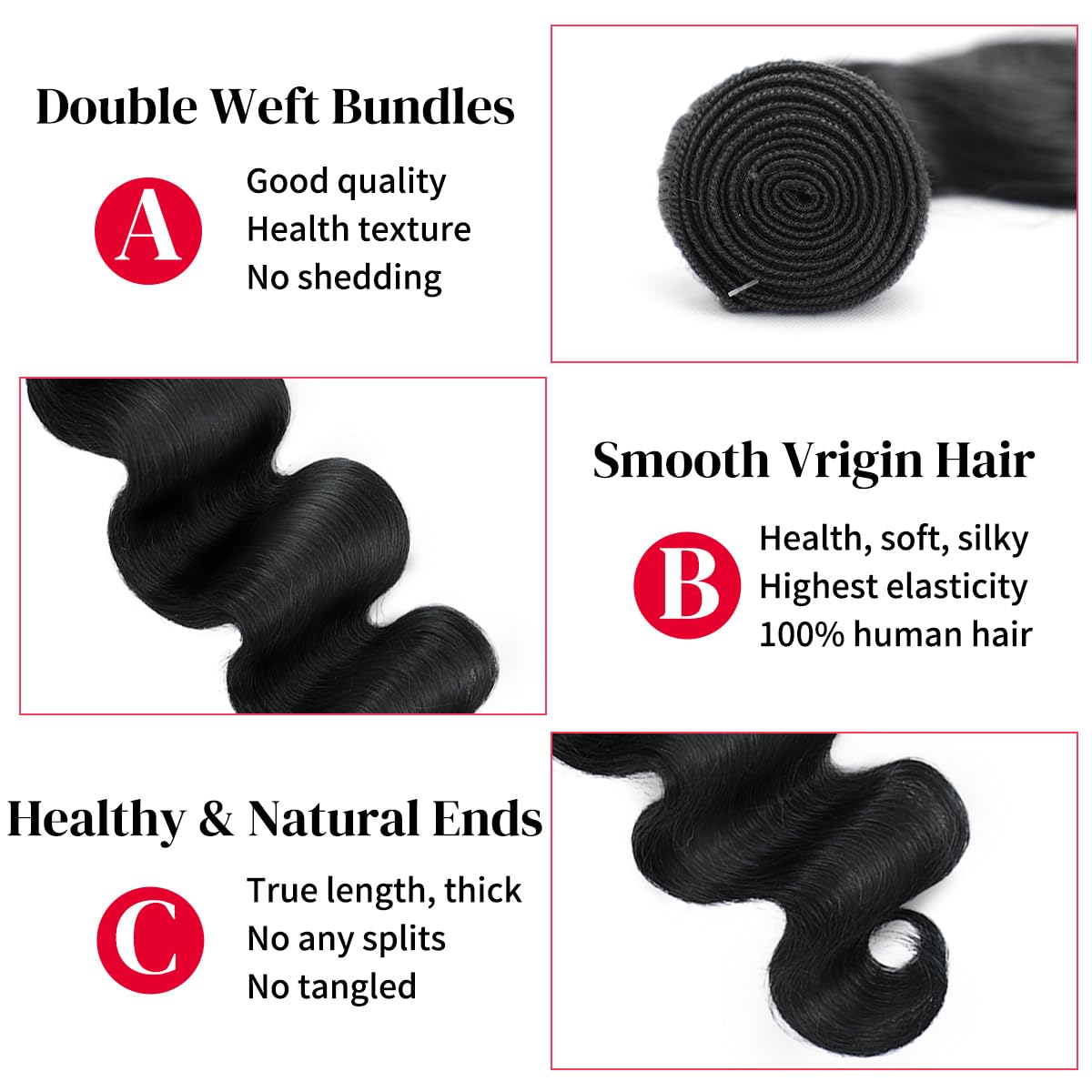 30 Inch Bundles Human Hair Body Wave 12A Brazilian Virgin Human Hair 1 Bundle 100% Unprocessed Quick Weave Hair Extensions Natural Black