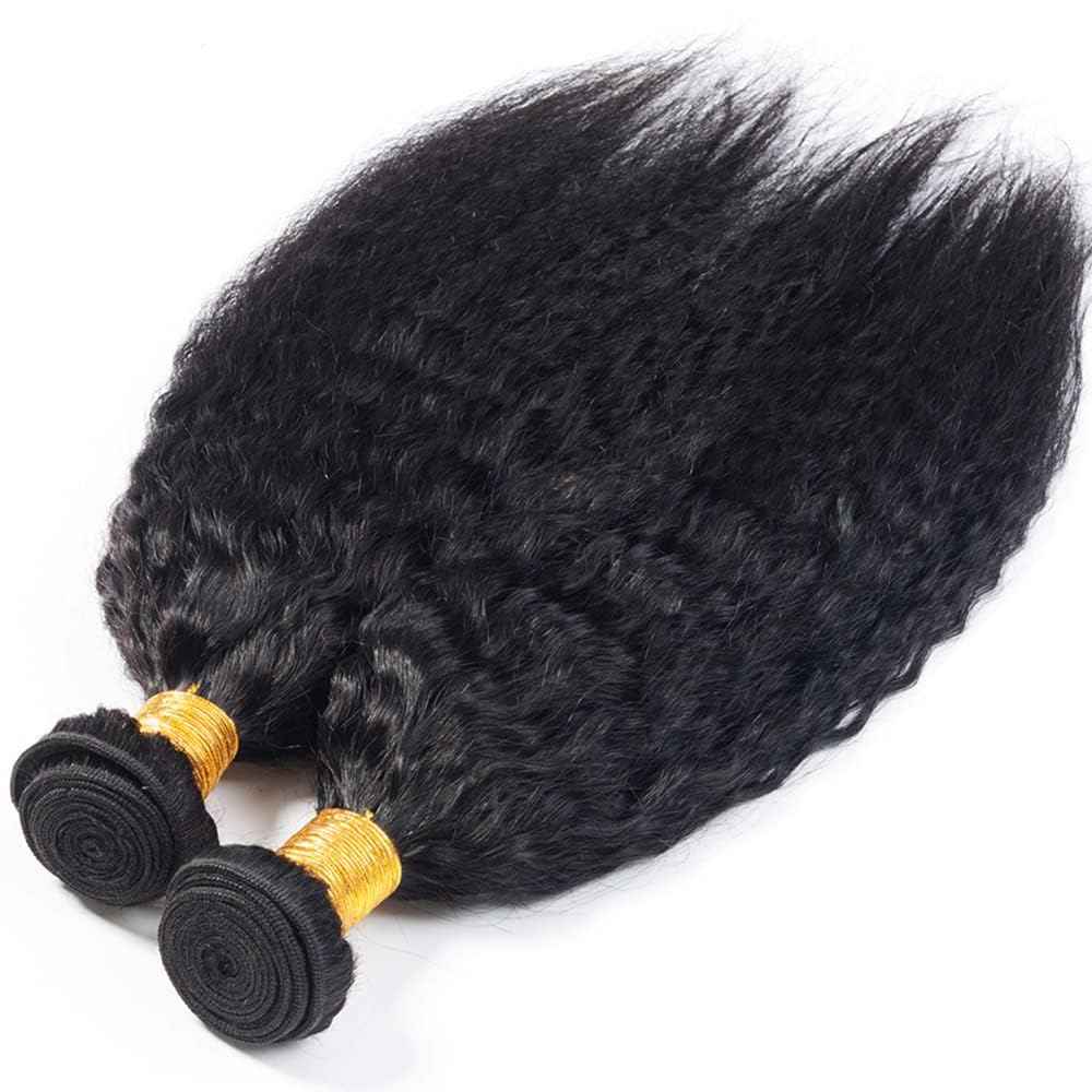 Habiliana Bundles Human Hair 26 28 30 Inch Yaki Wave Natural Human Hair Bundles 11A Unprocessed Brazilian Virgin Quick Weave Hair Extensions for Black Women