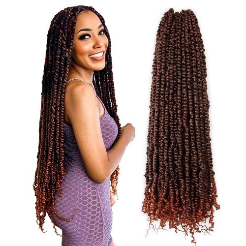 KAVSORAPI Passion Twist Hair,30 Inch Passion Twist Braiding Hair,Long Pre Looped Crochet Twist Jumbo Pre-twisted Two Strand Braids 8 Packs (T350/Ombre Ginger Red)