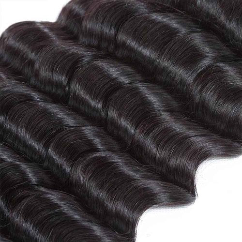 QTHAIR 16A Loose Deep Wave Bundles Human Hair 12 14 16 inch Loose Deep Curly Human Hair Bundles 100% Virgin Hair Bundles 300g Natural Color Double Weft for Black Women