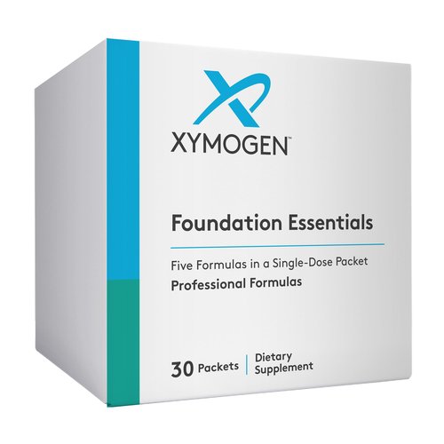XYMOGEN Foundation Essentials - 5-Product Packets with ProbioMax Probiotic, ActivNutrients Multivitamin Without Iron, Omega MonoPure 650 Fish Oil, OptiMag Magnesium + Vitamin D3 2000 (30 Packets)