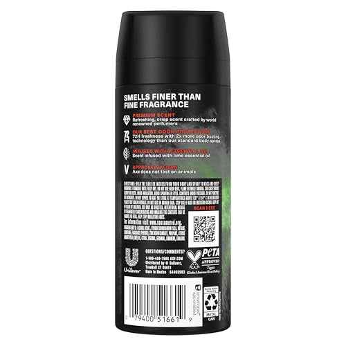 AXE Deodorant Body Spray Watermelon Freeze Fine Fragrance Aluminum Free 4 oz