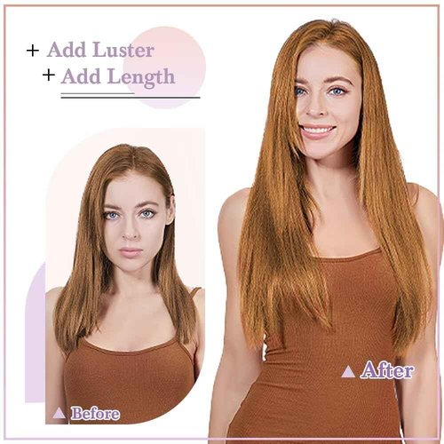 Ailiceehr Remy Hair Extensions clip ins Hair Etensions for Women #30 Light GInger Brown Double Weft Natural Hair Extensions Straight 8Pcs Soft and Thick 24inch 110g