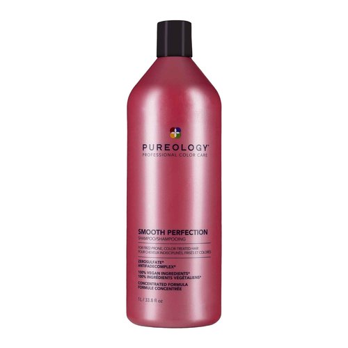 Pureology Smooth Perfection Shampoo - For Frizzy and Color Treated Hair, Smooths Hair & Controls Frizz, Sulfate-Free & Vegan, 33 Fl Oz