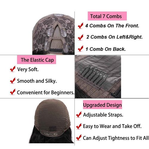 V Part Wigs Human Hair 22 inch Upgrade U Part Human Hair Wigs Body Wave for Black Women Beginner Friendly No Sew In and No Leave Out Glueless Brazilian Virgin Hair Wig Natural Black Color 180% Density