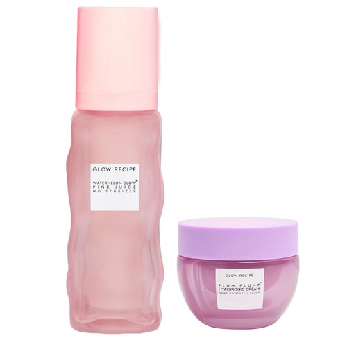 Glow Recipe Plum Plump Hyaluronic Acid Face Cream (20 ml) - Dewy Glow Hydrating Skin Moisturizer to Plump, Balance & Brighten + Pink Juice Hydrating Face Moisturizer for Dry Skin (50 ml)