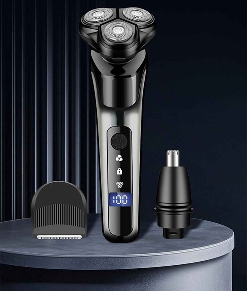 Electric Shaver for Men Electric Razor and Hair Clipper Trimmer for Men Rechargeable Shavers with Nose Trimmer Sideburns.