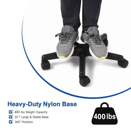 JMU Rolling Stool Heavy Duty 400lb with Wheels, PVC Leather Large Seat,Swivel Rolling Adjustable Height Stool,for Dentists Healthcare (Navy Blue)