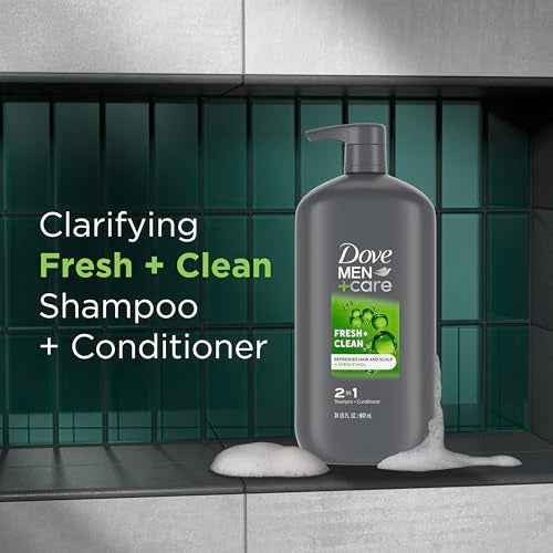 Dove Men+Care 2 in 1 Shampoo and Conditioner Fresh & Clean for Clean Hair Shampoo and Conditioner for Stronger, Healthy Hair Everyday 31 oz