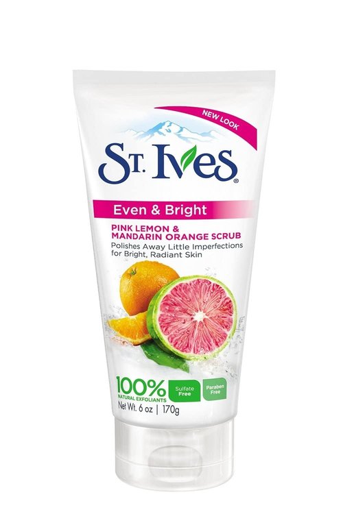 St. Ives Even & Bright Face Scrub Pink Lemon and Mandarin Orange 6 oz (Pack of 12)