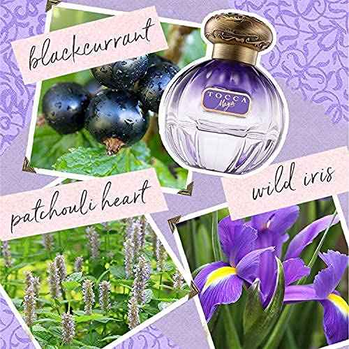 Tocca Women's Eau de Parfum, Maya Fragrance, 1.7oz (50 ml) - Warm Floral, Wild Iris, Blackcurrant, Patchouli Heart - Hand-Finished Bottle