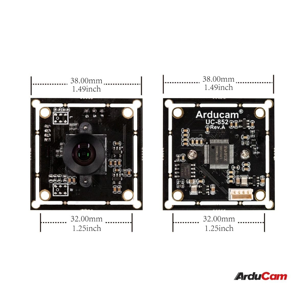 Arducam 100fps Global Shutter Color USB Camera Board, 1MP OV9782 UVC Webcam Module with Low Distortion M12 Lens Without Microphones