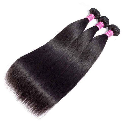 Younsolo Straight Bundles Human Hair 3 Bundles 20 22 24 Inches Straight Hair Bundles 12A Brazilian Virgin Hair Extensions for Women Double Weft Natural Black Color Bundles