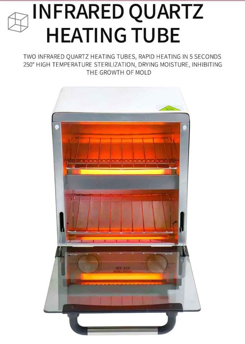 Sterilizer for Nail Tools, 12L Multifunctional High Temperature Cleaning Dry Box Stainless Steel with Temp Control, Tweezer Sterilizer, Stainless Trays, Timer, Nail Salon Equipment