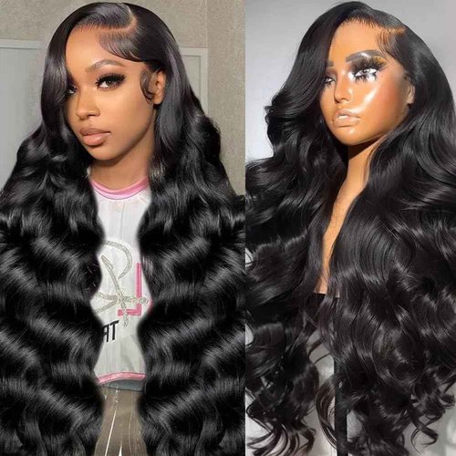 KOTTN 13x6 Body Wave Lace Front Wigs Human Hair 26 Inch 200 Density HD Lace Frontal Wigs 12A Brazilian Virgin Human Hair Wig pre Plucked Natural Hairline 3x Longer Lifespan