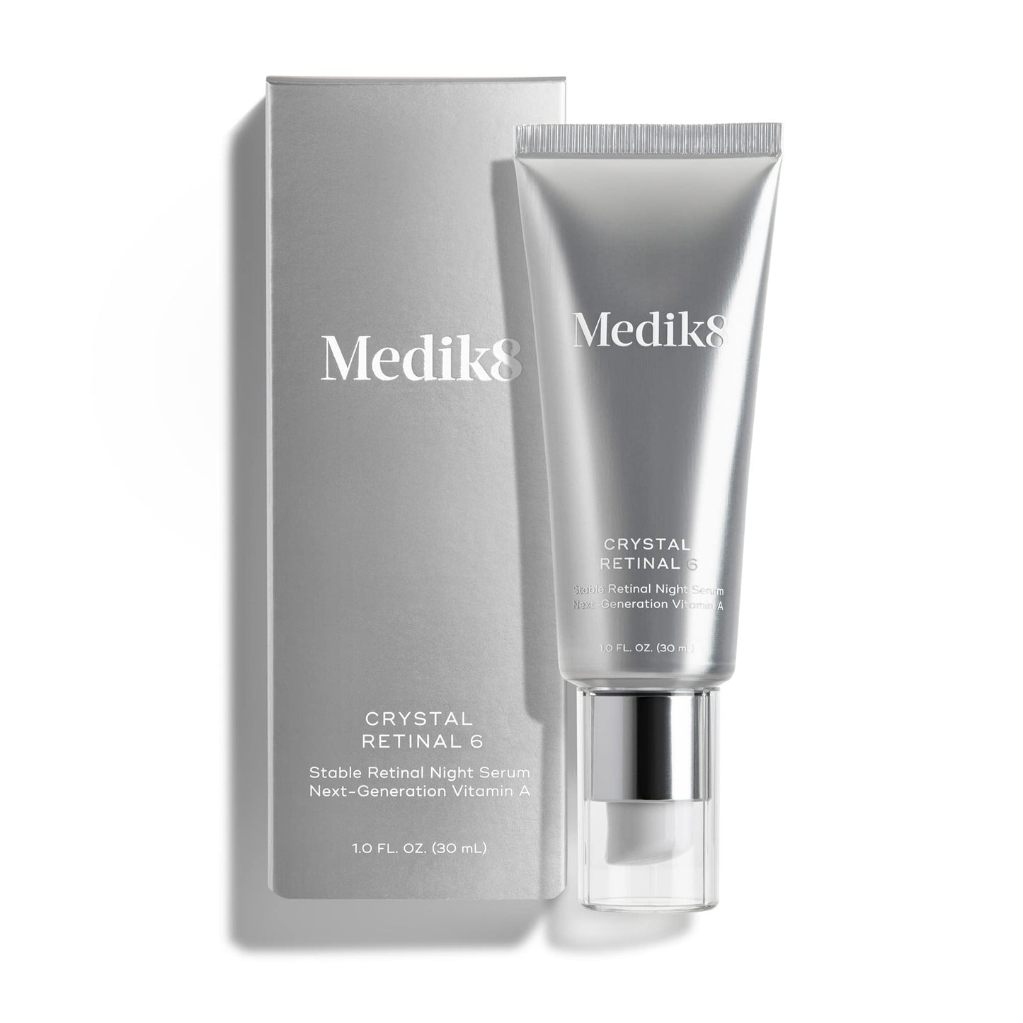 Medik8 Crystal Retinal 6 - Firming, Advanced Skin Retinaldehyde Face Serum - Night Serum with Hyaluronic Acid and Vitamin E - Gluten Free - 1 oz